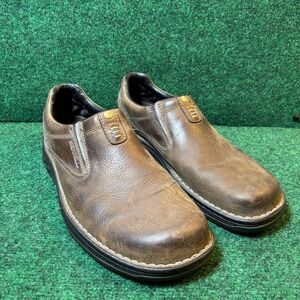 Merrell World Legend Dark Earth Slip On Loafers Leather Size 10.5 Brown Shoes